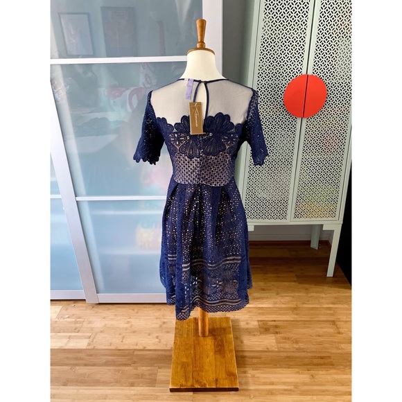 NWT Francesca’s Alya Kandyce Indigo Lace Dress - Picture 2 of 8